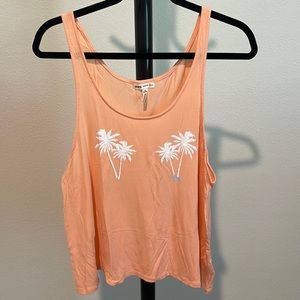Coral/light orange palm tree PINK tank